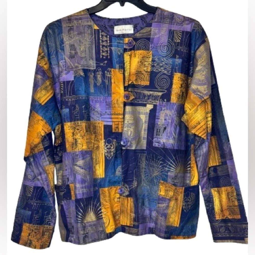 Molly Hutchins O/S artisan-made jacket with botton front and pockets